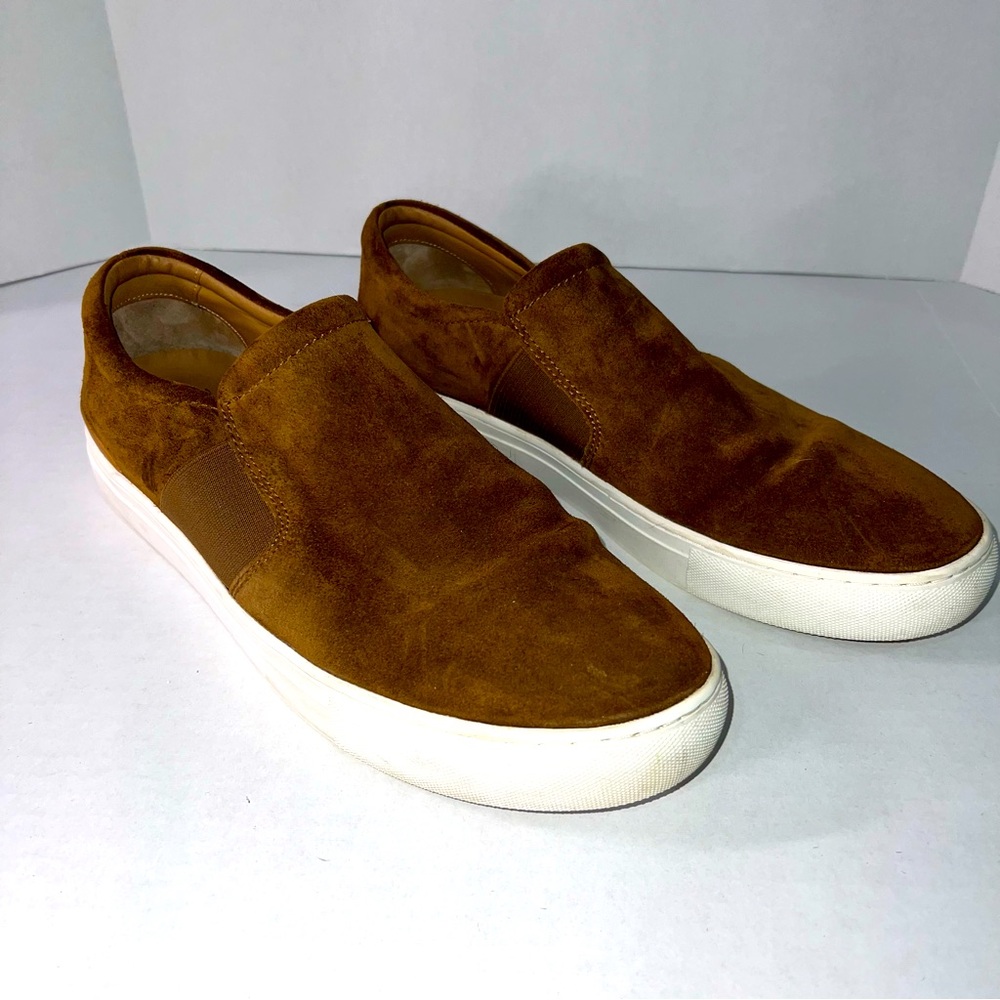 Johnston & Murphy Men’s Banks Tan Suede Sheepskin Slip-On Shoes Size 11
